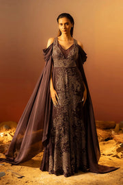 Aged Grape Fitted Mermaid Gown Ruceru